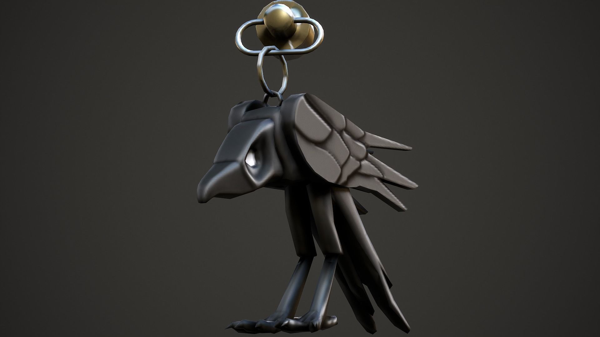 Raven Weapon Charm - Low Poly Game Ready Low-poly 3D model_10