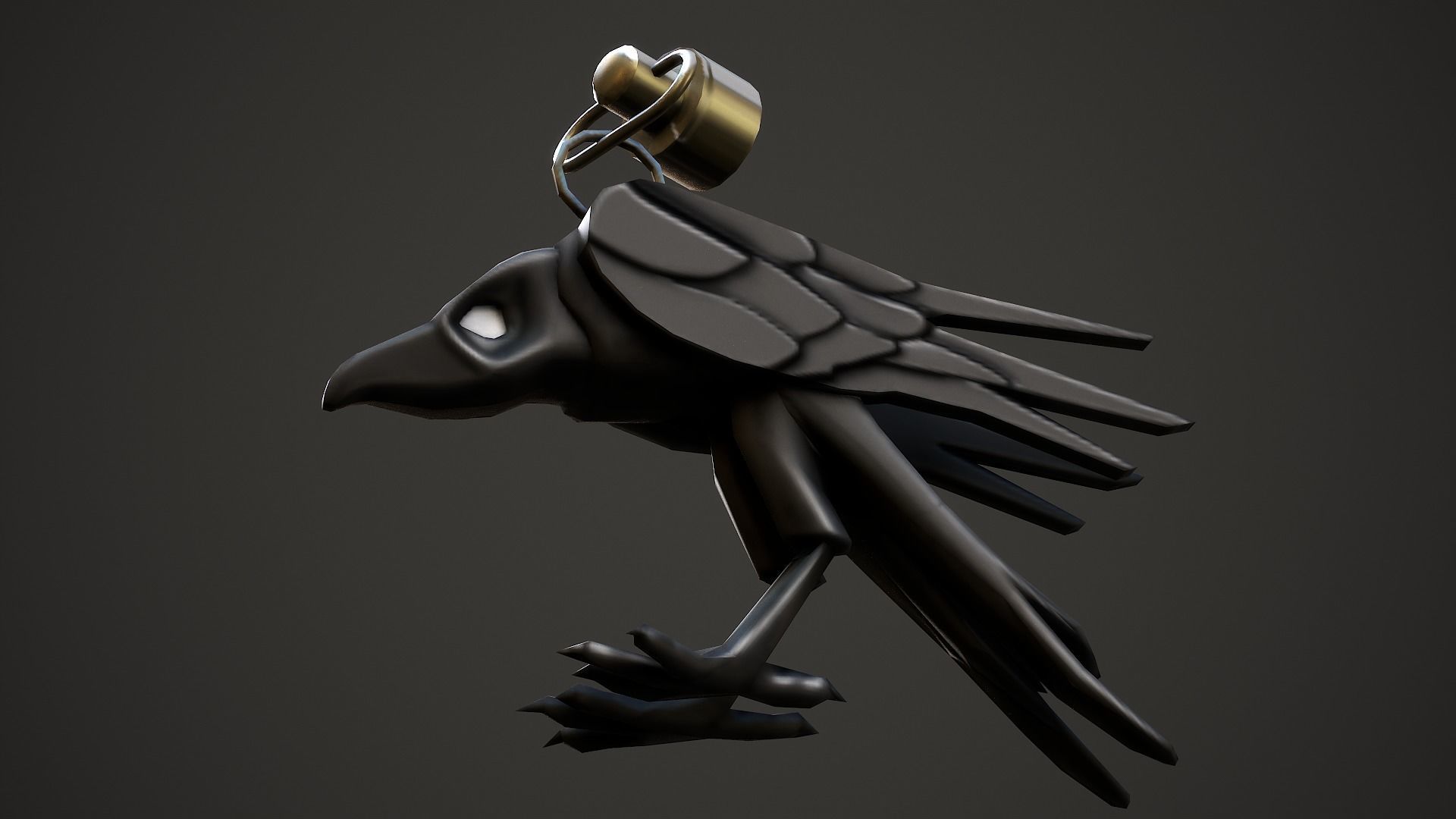 Raven Weapon Charm - Low Poly Game Ready Low-poly 3D model_8