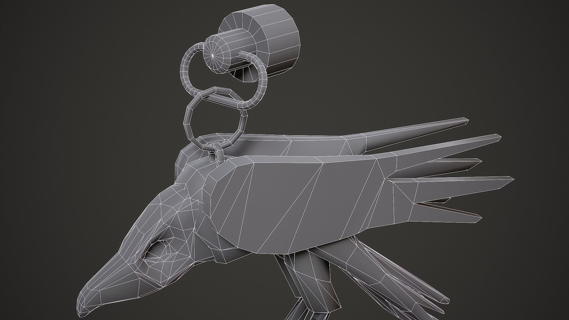 Raven Weapon Charm - Low Poly Game Ready Low-poly 3D model_12