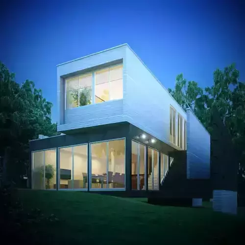 Two Storey Building In Nature 3D model