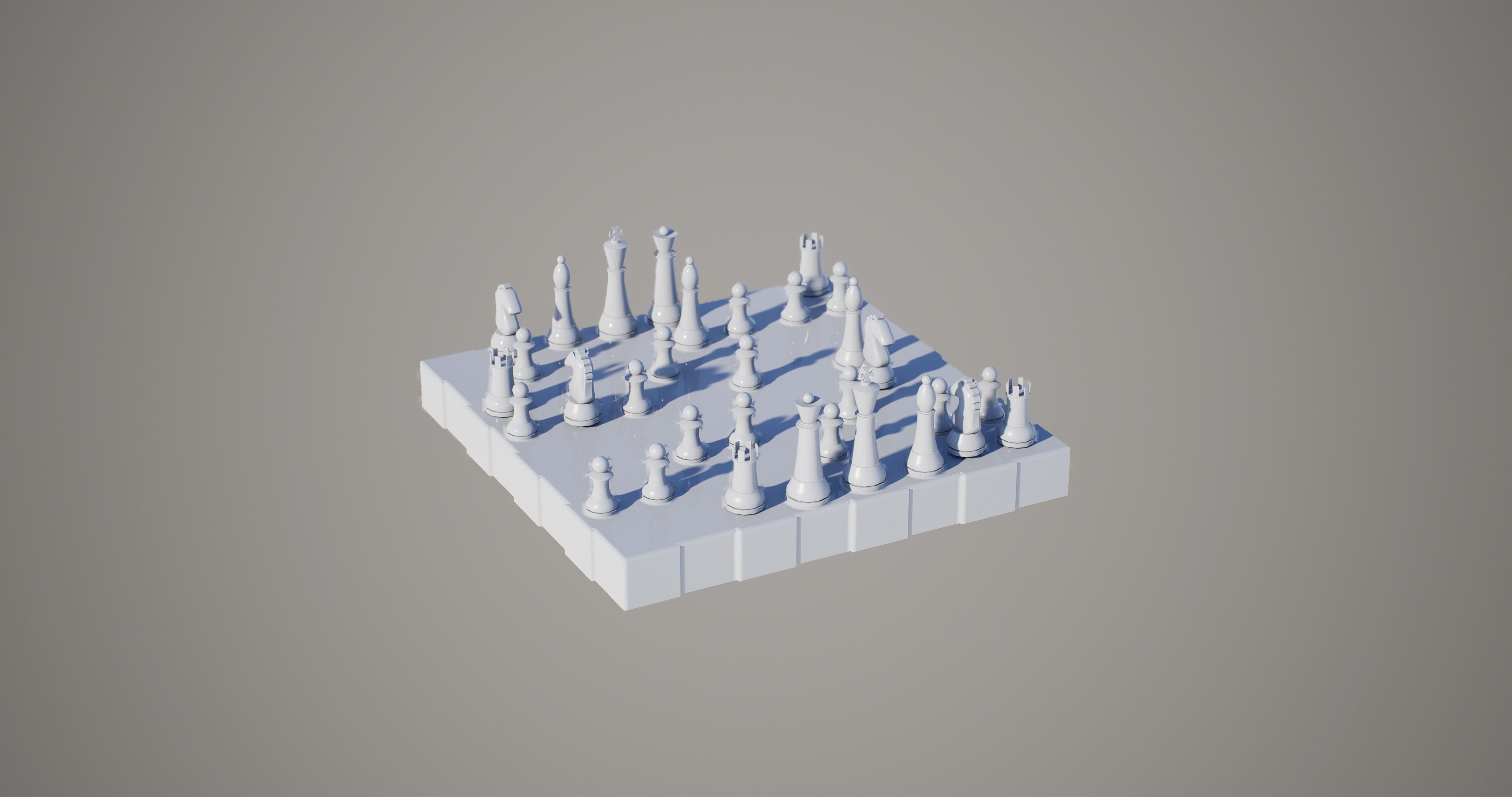Free Simple Chess Set Free low-poly 3D model_1