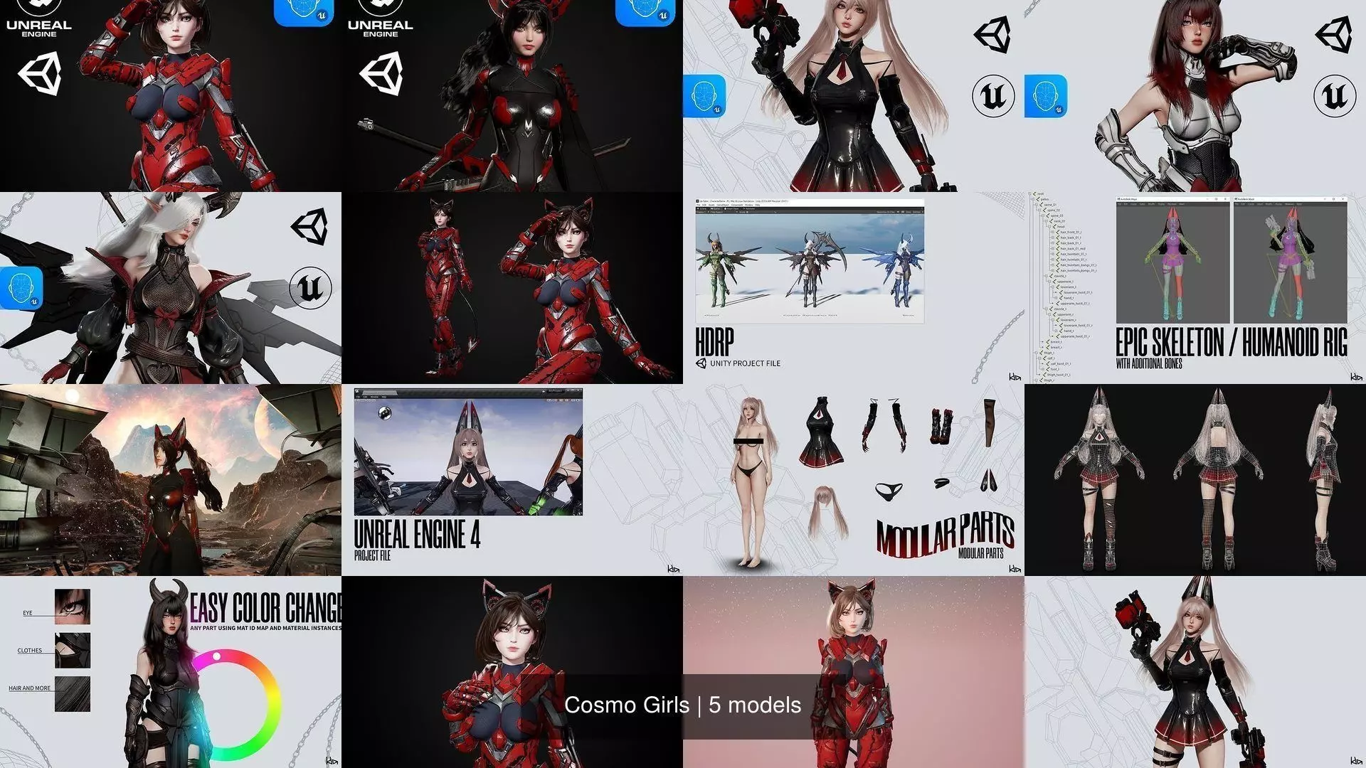 Cosmo Girls 3D Model Collection_6