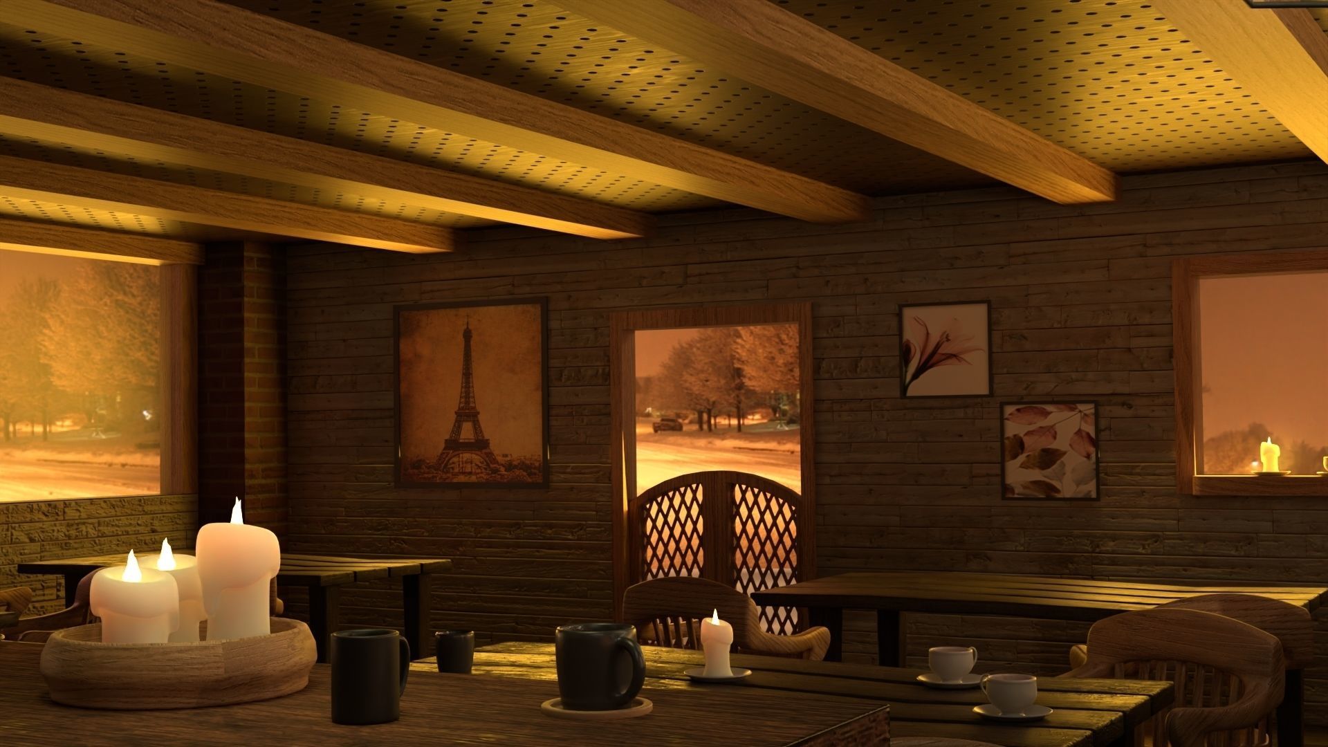 Coffee Shop 3D model_2