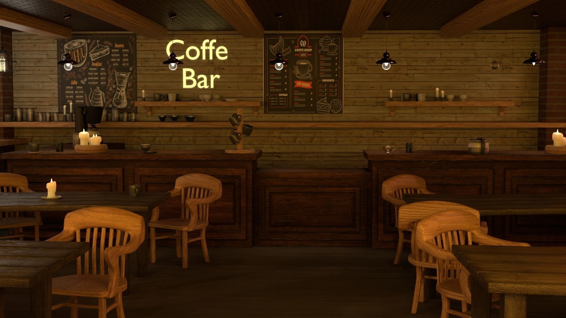 Coffee Shop 3D model_1