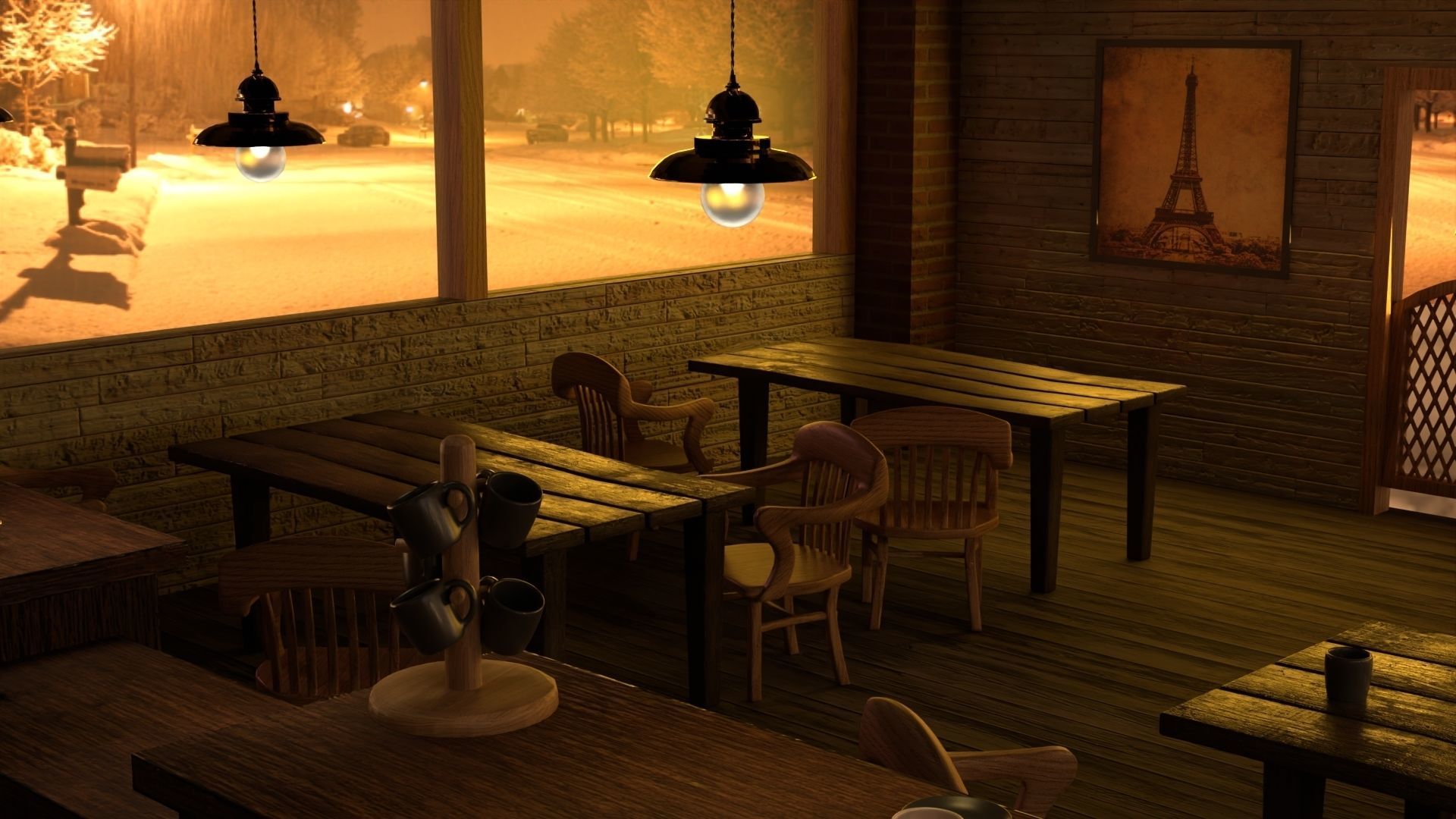 Coffee Shop 3D model_3