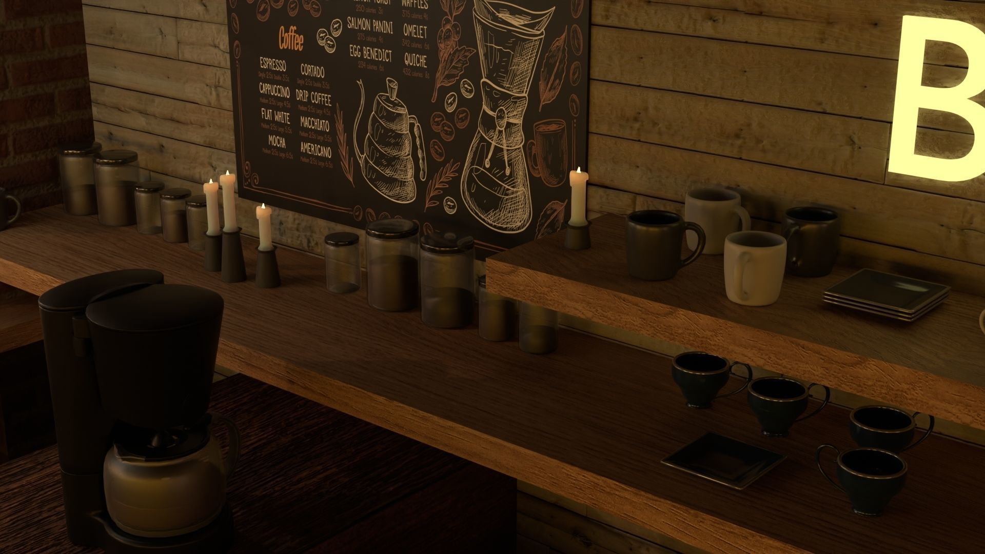 Coffee Shop 3D model_9