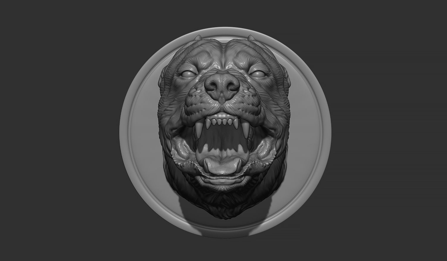 Pitbull grin head 3D print model_1