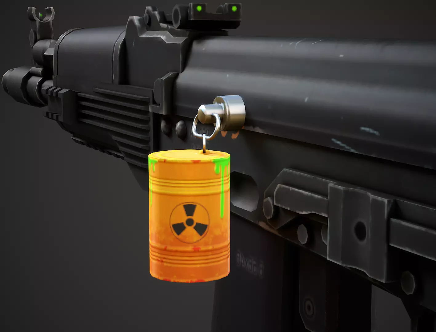 Barrel Weapon Charm - Low Poly Game Ready Low-poly 3D model_0