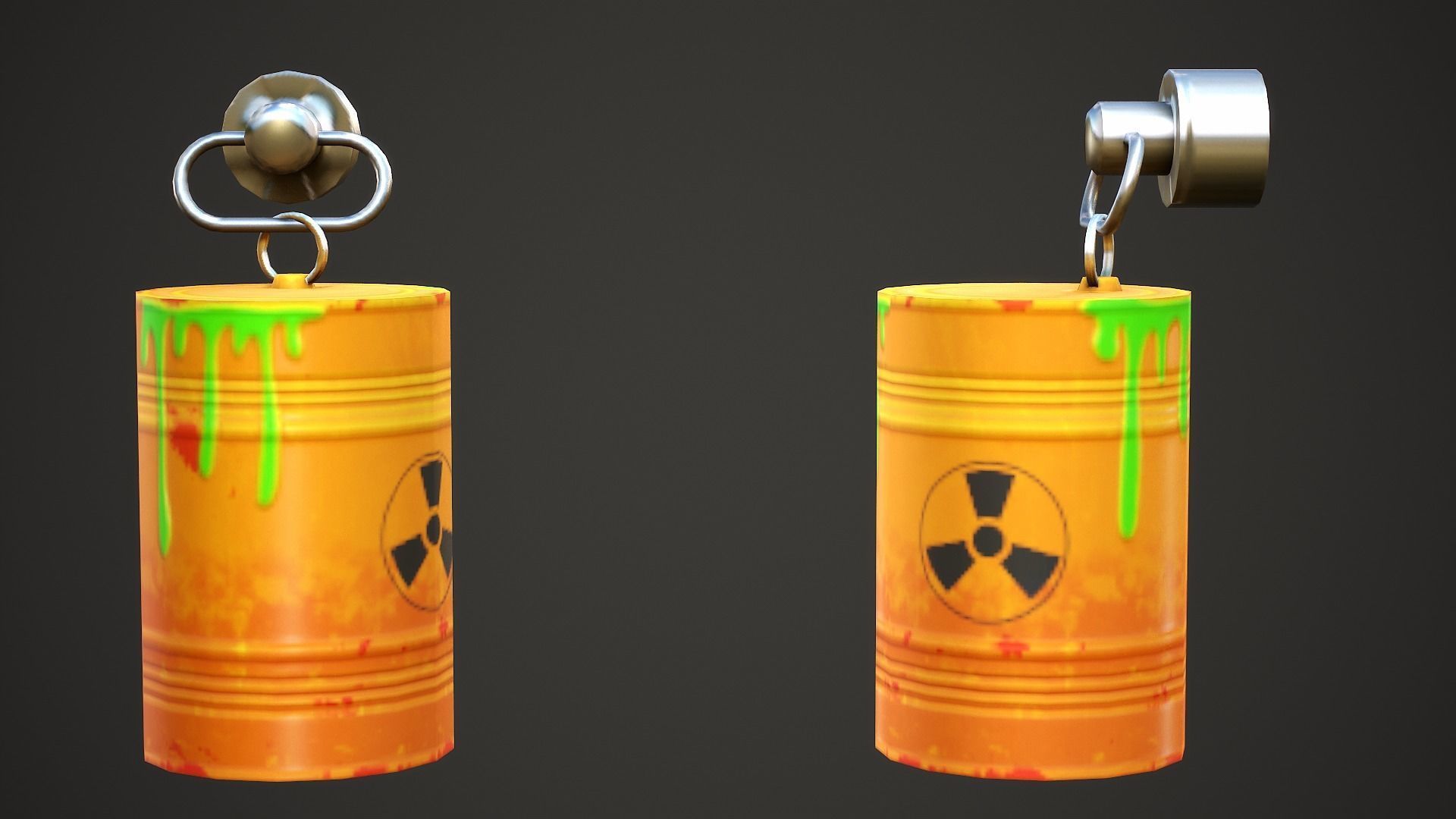 Barrel Weapon Charm - Low Poly Game Ready Low-poly 3D model_3