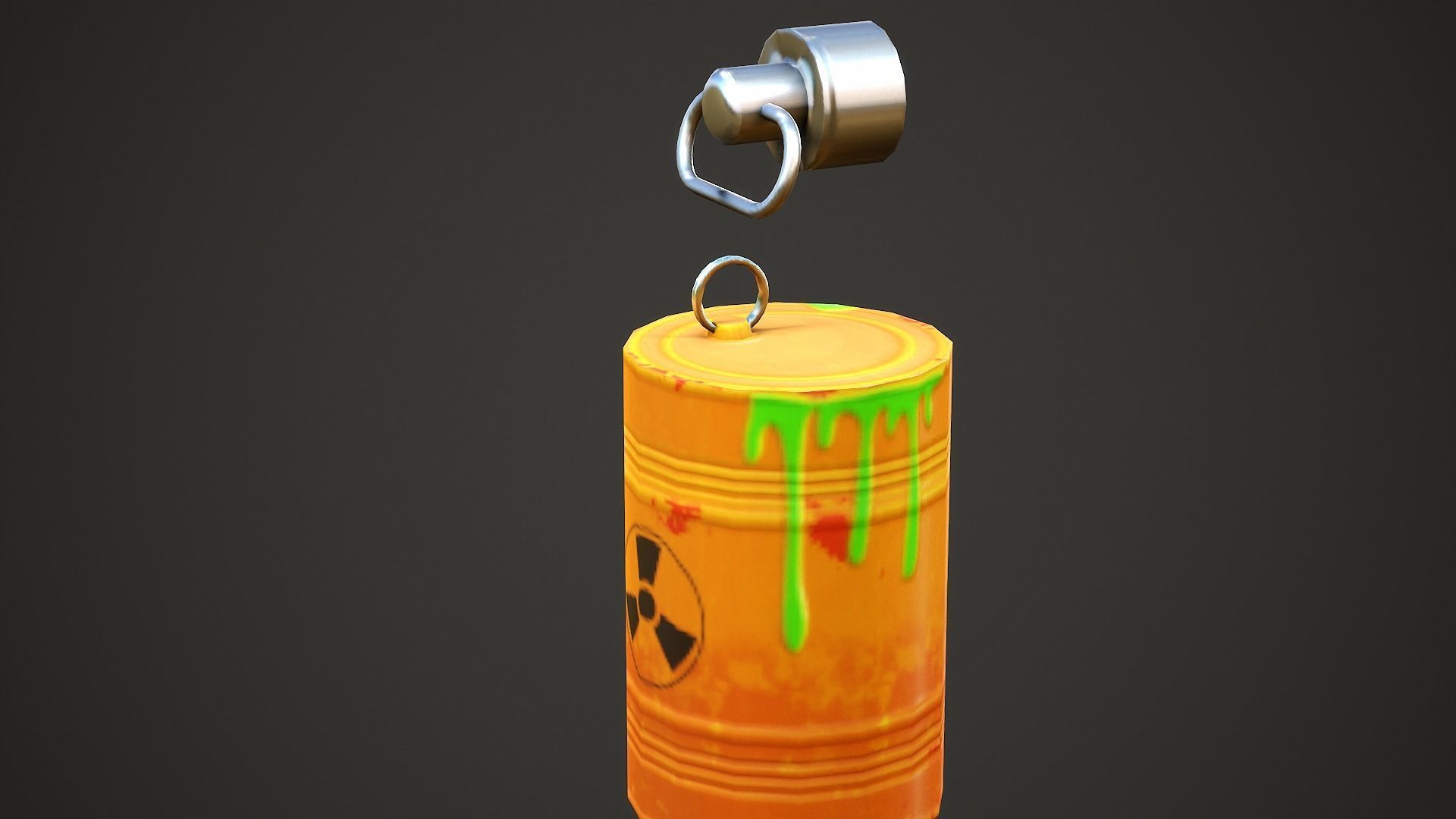 Barrel Weapon Charm - Low Poly Game Ready Low-poly 3D model_6