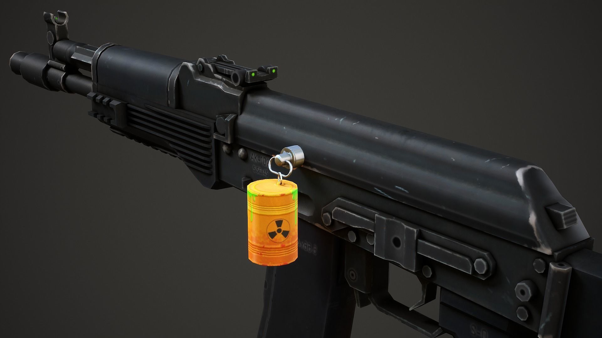 Barrel Weapon Charm - Low Poly Game Ready Low-poly 3D model_1