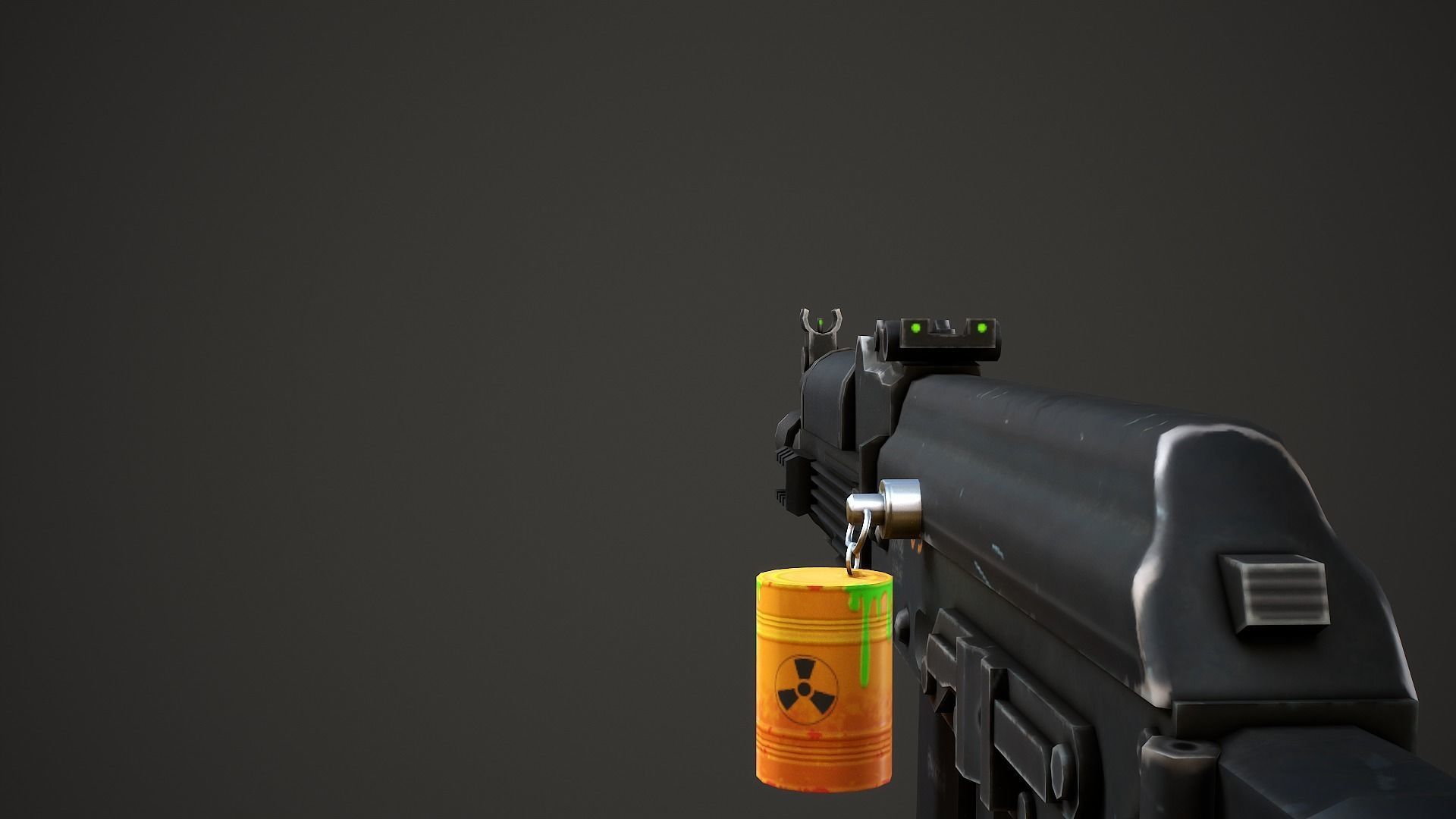 Barrel Weapon Charm - Low Poly Game Ready Low-poly 3D model_2
