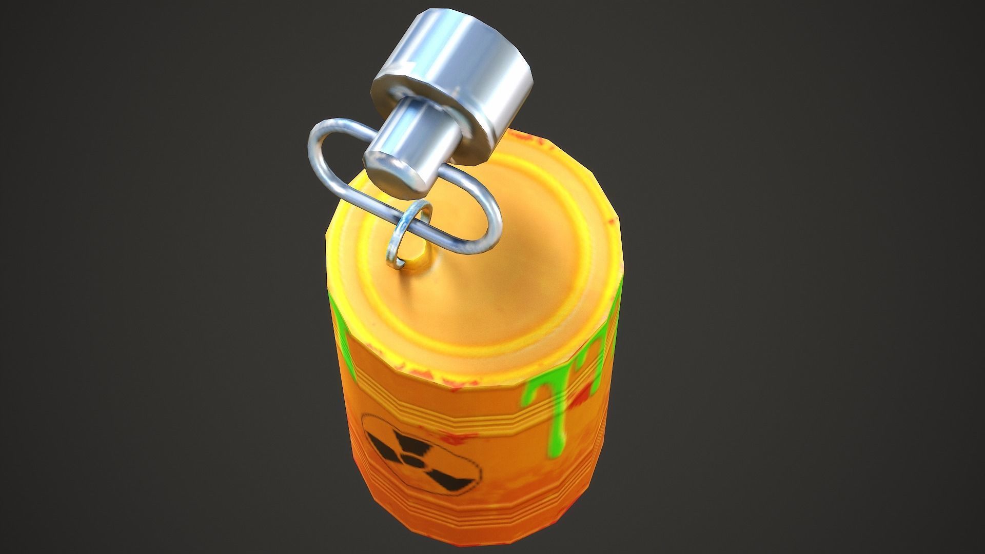 Barrel Weapon Charm - Low Poly Game Ready Low-poly 3D model_9