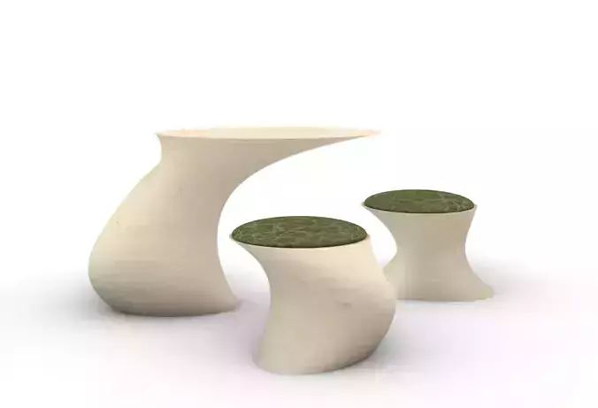Haricot table and stools set