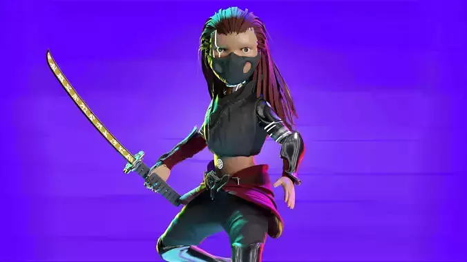 Low Poly - Samurai Character