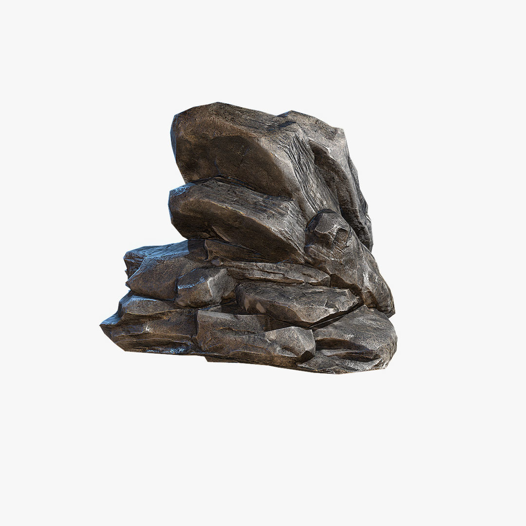 Sea Rock 1 PBR Low-poly 3D model_6