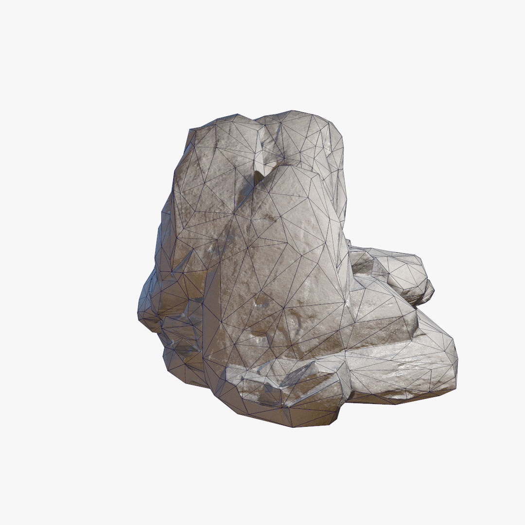 Sea Rock 1 PBR Low-poly 3D model_12