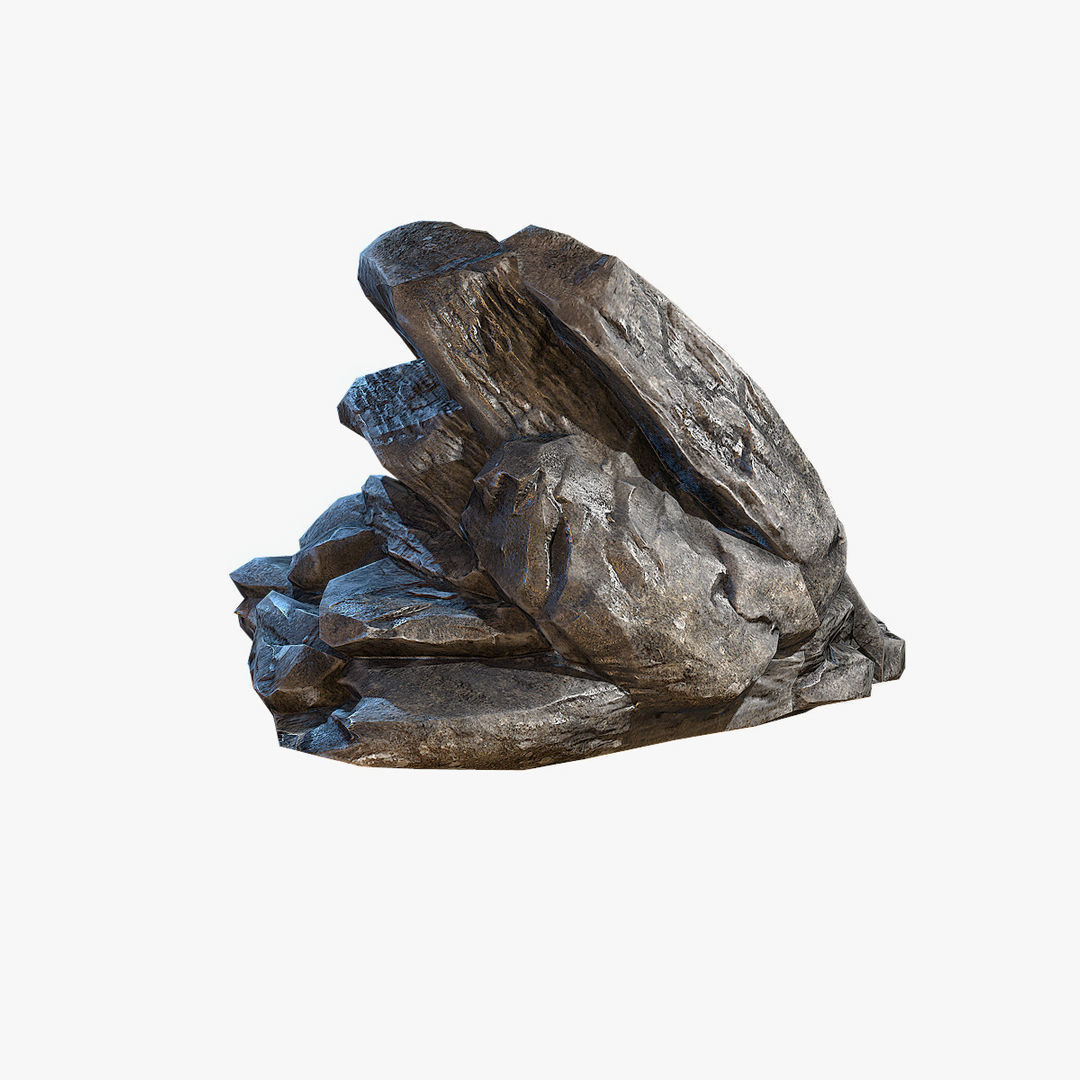 Sea Rock 1 PBR Low-poly 3D model_5