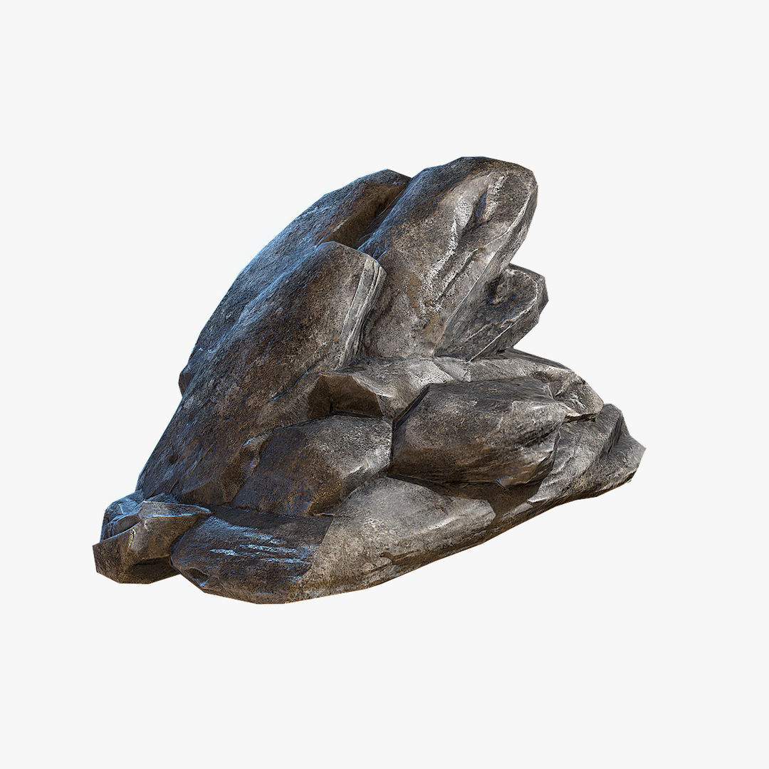 Sea Rock 1 PBR Low-poly 3D model_1