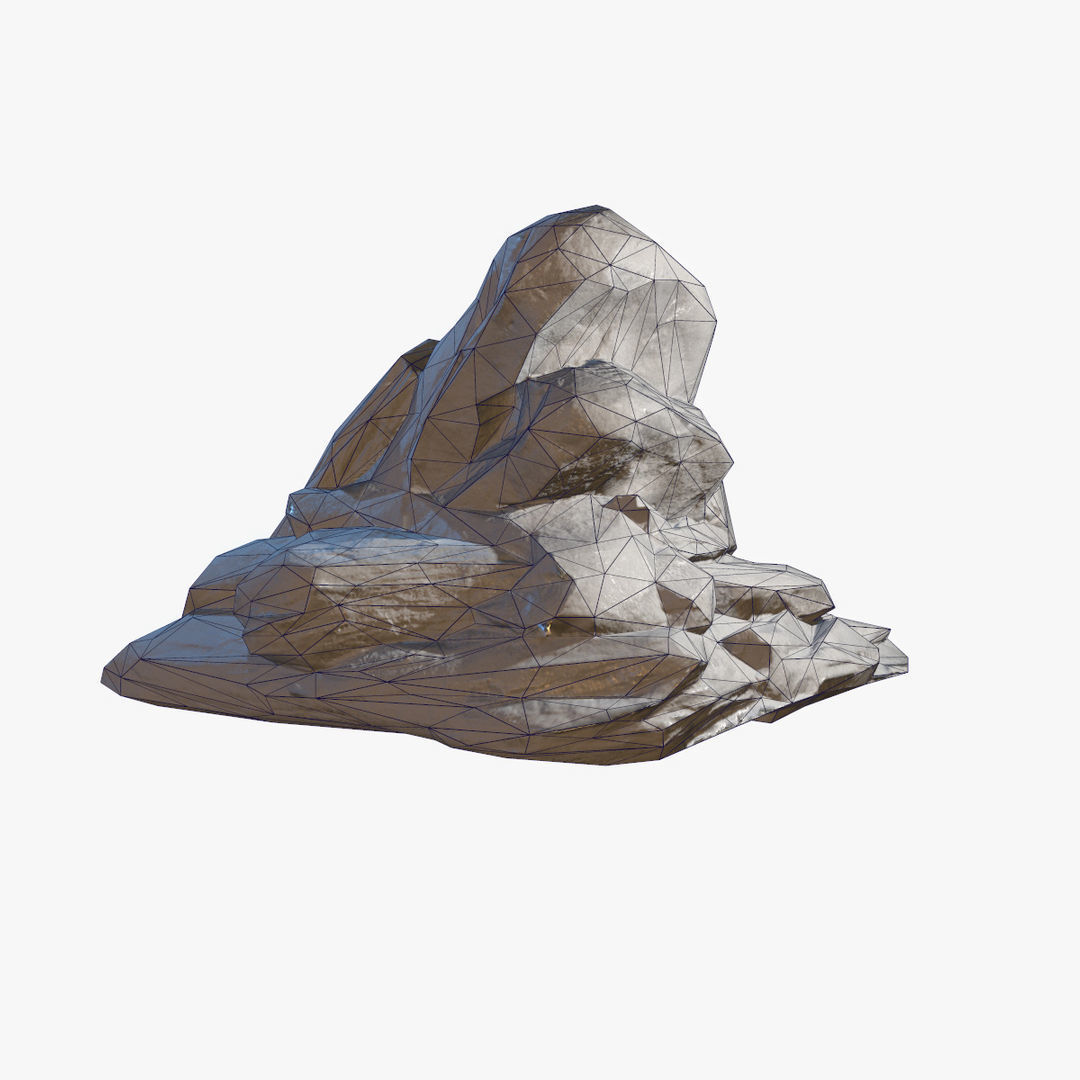 Sea Rock 1 PBR Low-poly 3D model_9
