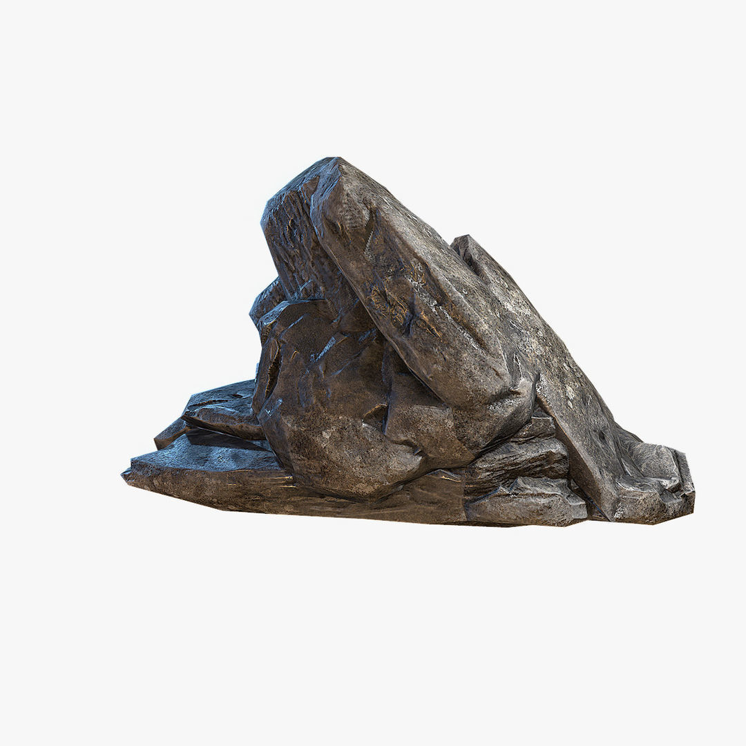 Sea Rock 1 PBR Low-poly 3D model_4