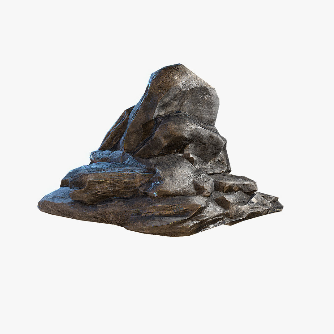Sea Rock 1 PBR Low-poly 3D model_7