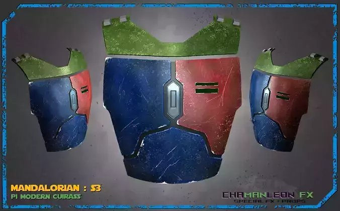 Mando S3 Cuirass Modern Armor Cosplay 3D print model