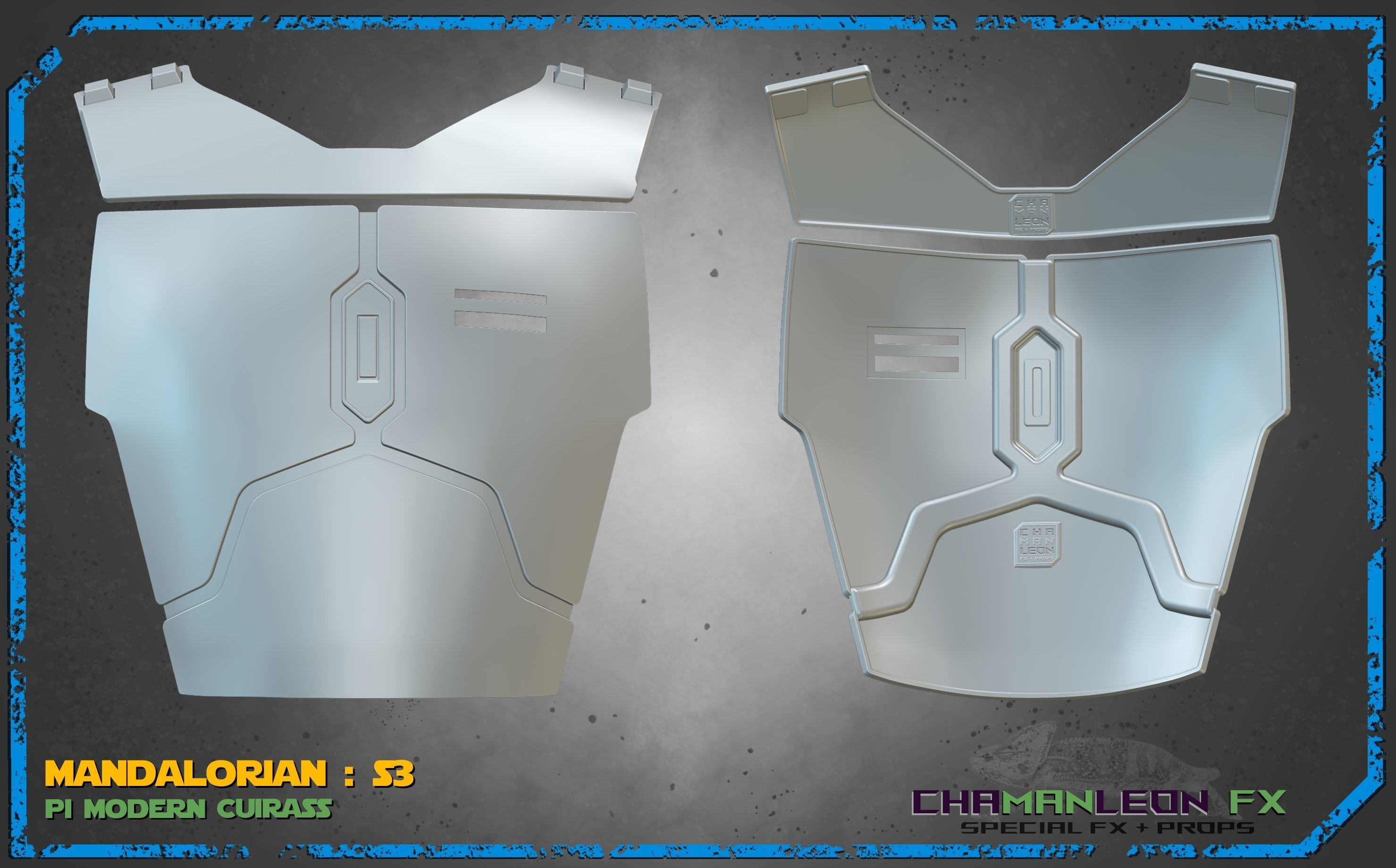 Mando S3 Cuirass Modern Armor Cosplay 3D print model_3