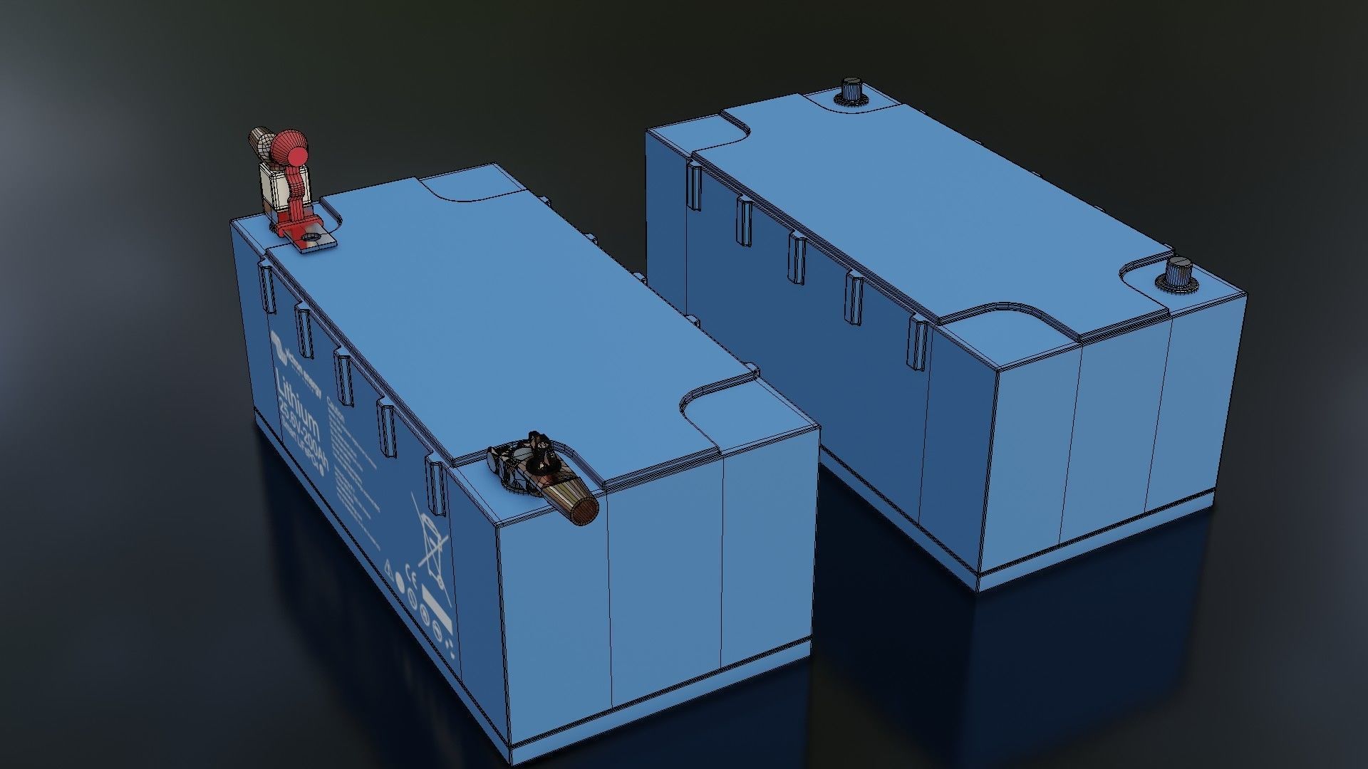 Victron Smart Battery Low-poly 3D model_10
