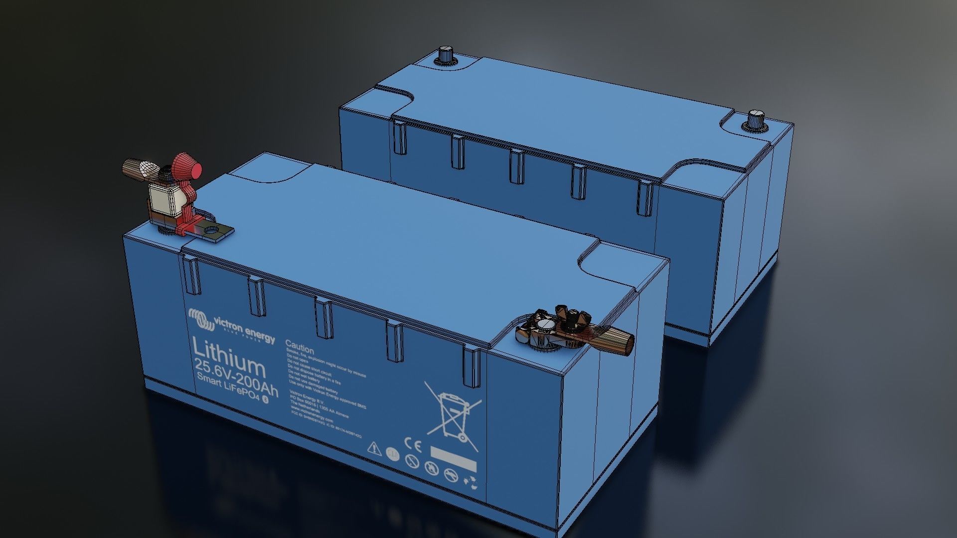 Victron Smart Battery Low-poly 3D model_4