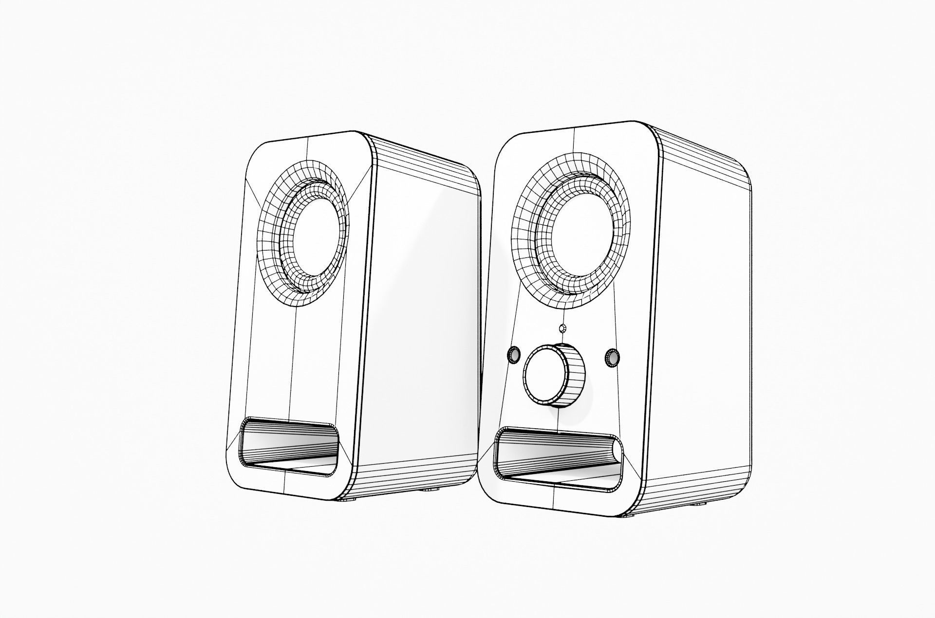 Speaker PC Logitech White 3D model_8