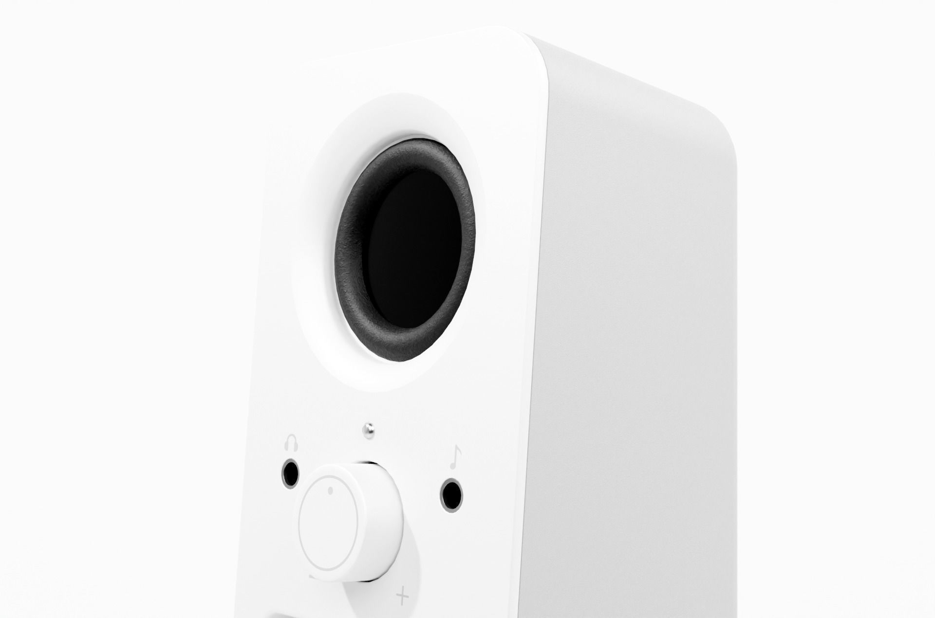 Speaker PC Logitech White 3D model_2