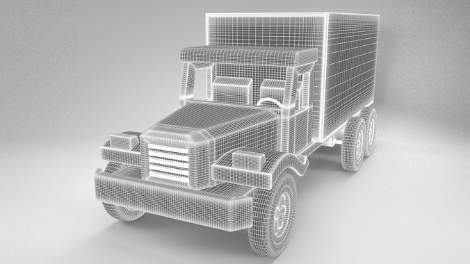Wood Toy Truck 2 Low-poly 3D model 5