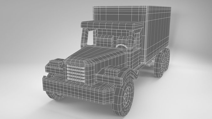 Wood Toy Truck 2 Low-poly 3D model 4