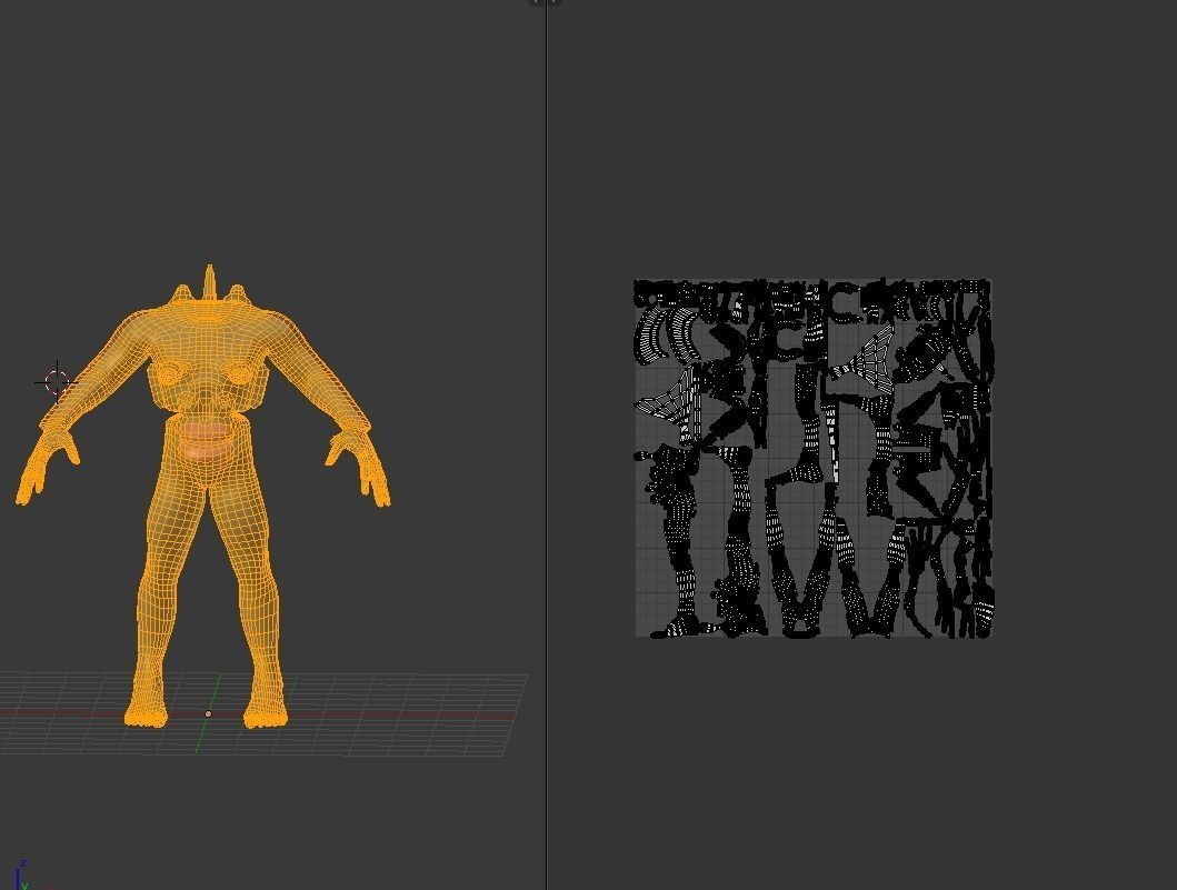 Humanoid AquaCreature BASE MESH Free 3D model_5