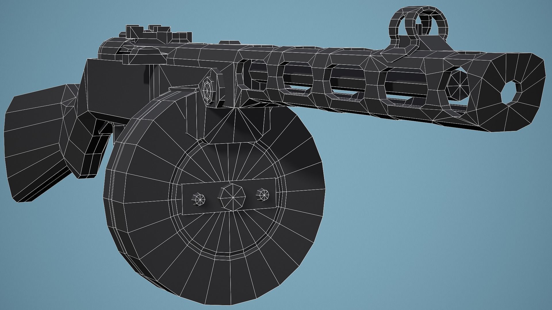 Stylized Ppsh-41 SMG Low Poly Game Ready Low-poly 3D model_17