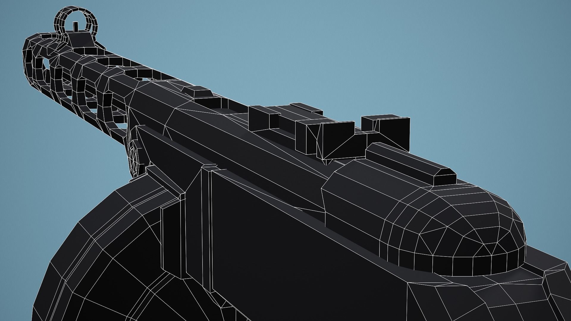 Stylized Ppsh-41 SMG Low Poly Game Ready Low-poly 3D model_18