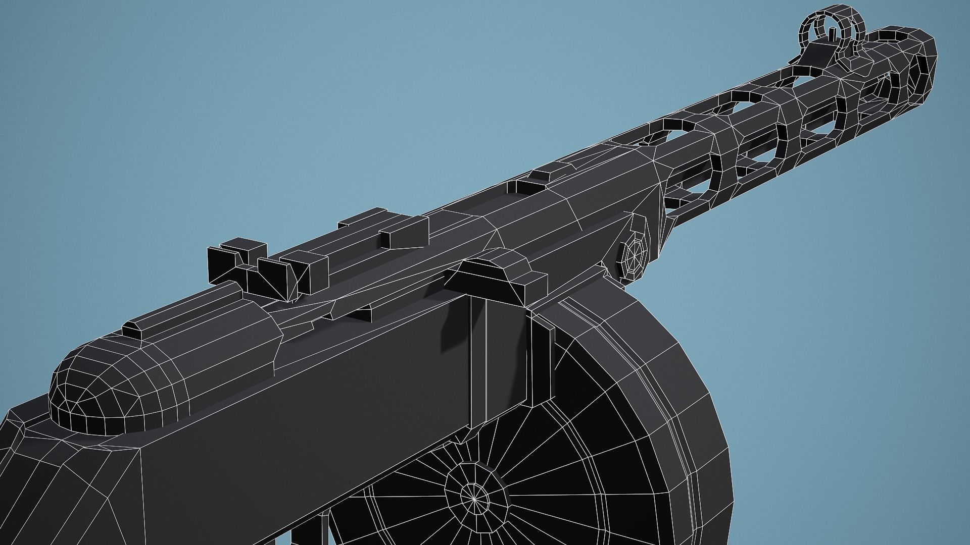 Stylized Ppsh-41 SMG Low Poly Game Ready Low-poly 3D model_15