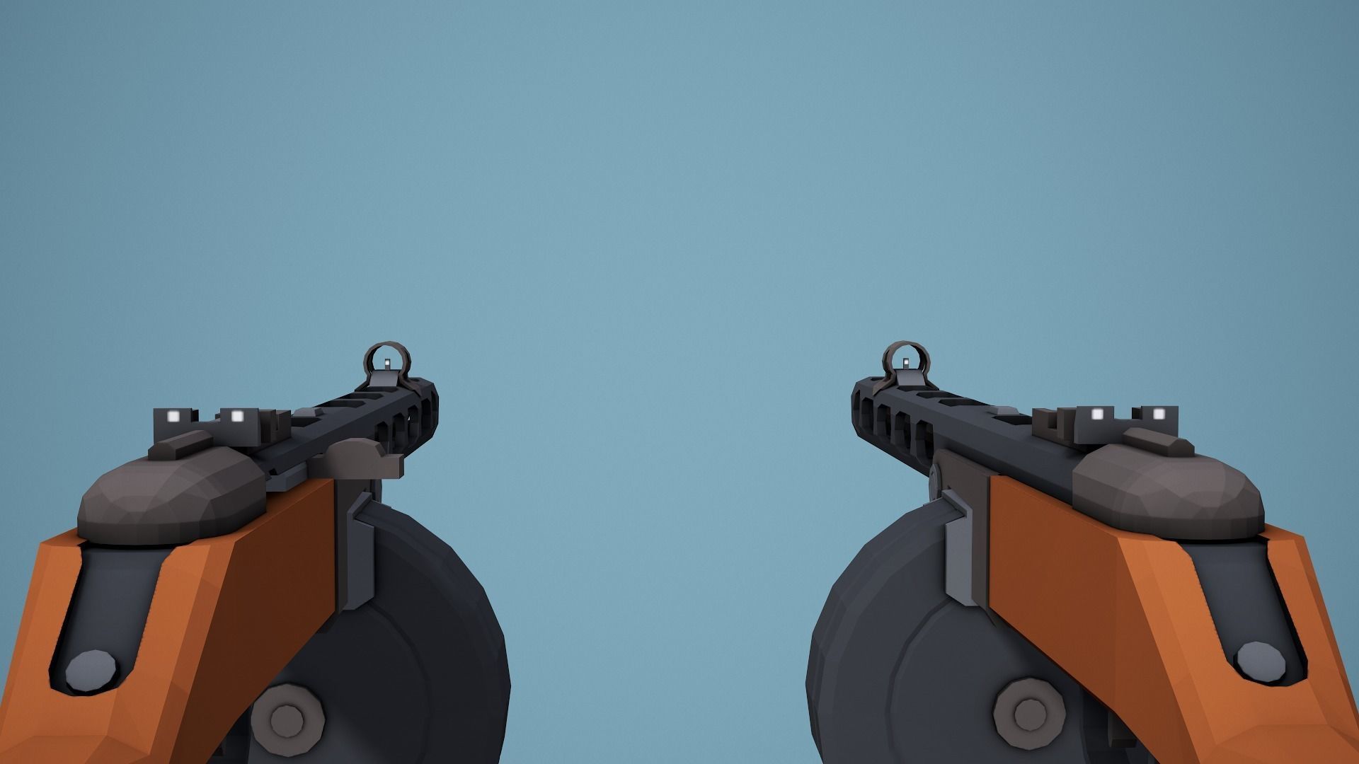 Stylized Ppsh-41 SMG Low Poly Game Ready Low-poly 3D model_9