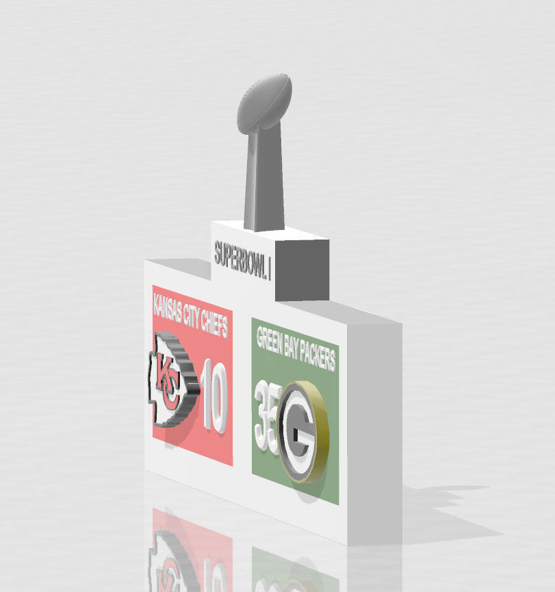 SuperBowl 1 - Kansas City Chiefs x Green Bay Packers 3D print model_2