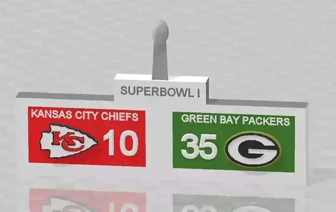 SuperBowl 1 - Kansas City Chiefs x Green Bay Packers 3D print model