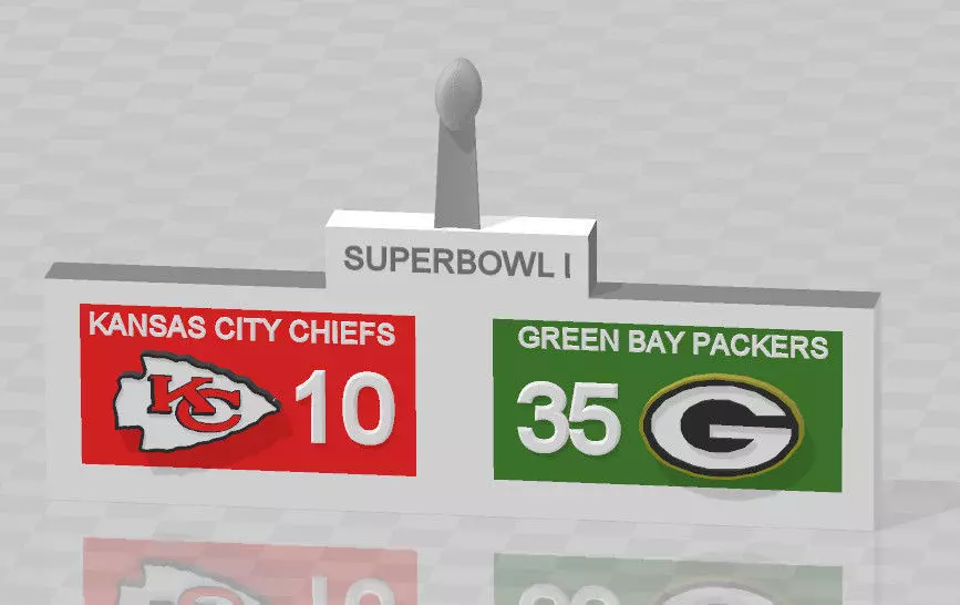 SuperBowl 1 - Kansas City Chiefs x Green Bay Packers 3D print model_0