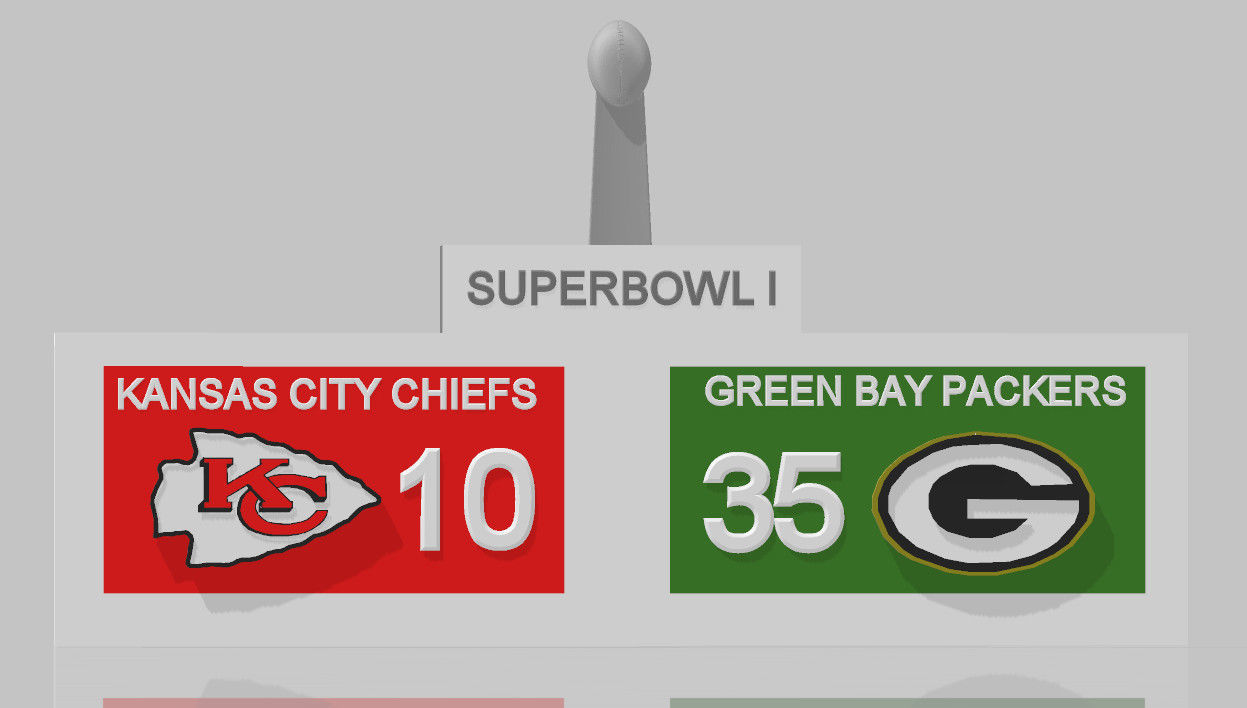SuperBowl 1 - Kansas City Chiefs x Green Bay Packers 3D print model_1