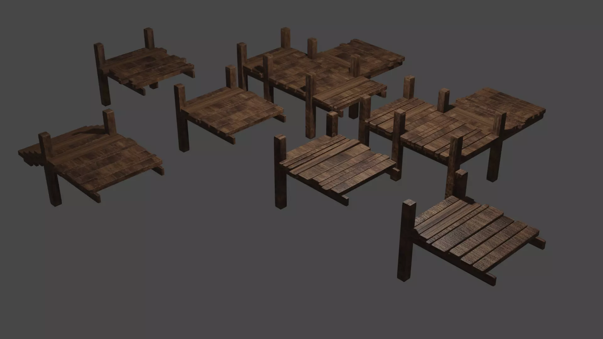 Pier blocks Free low-poly 3D model