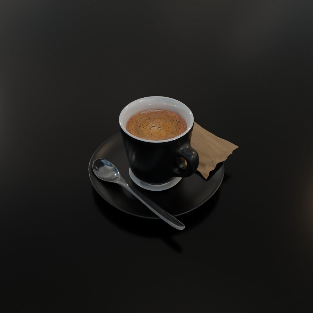 Coffee Cup and Latte Mug Free 3D model_3