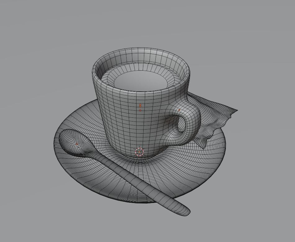 Coffee Cup and Latte Mug Free 3D model_4