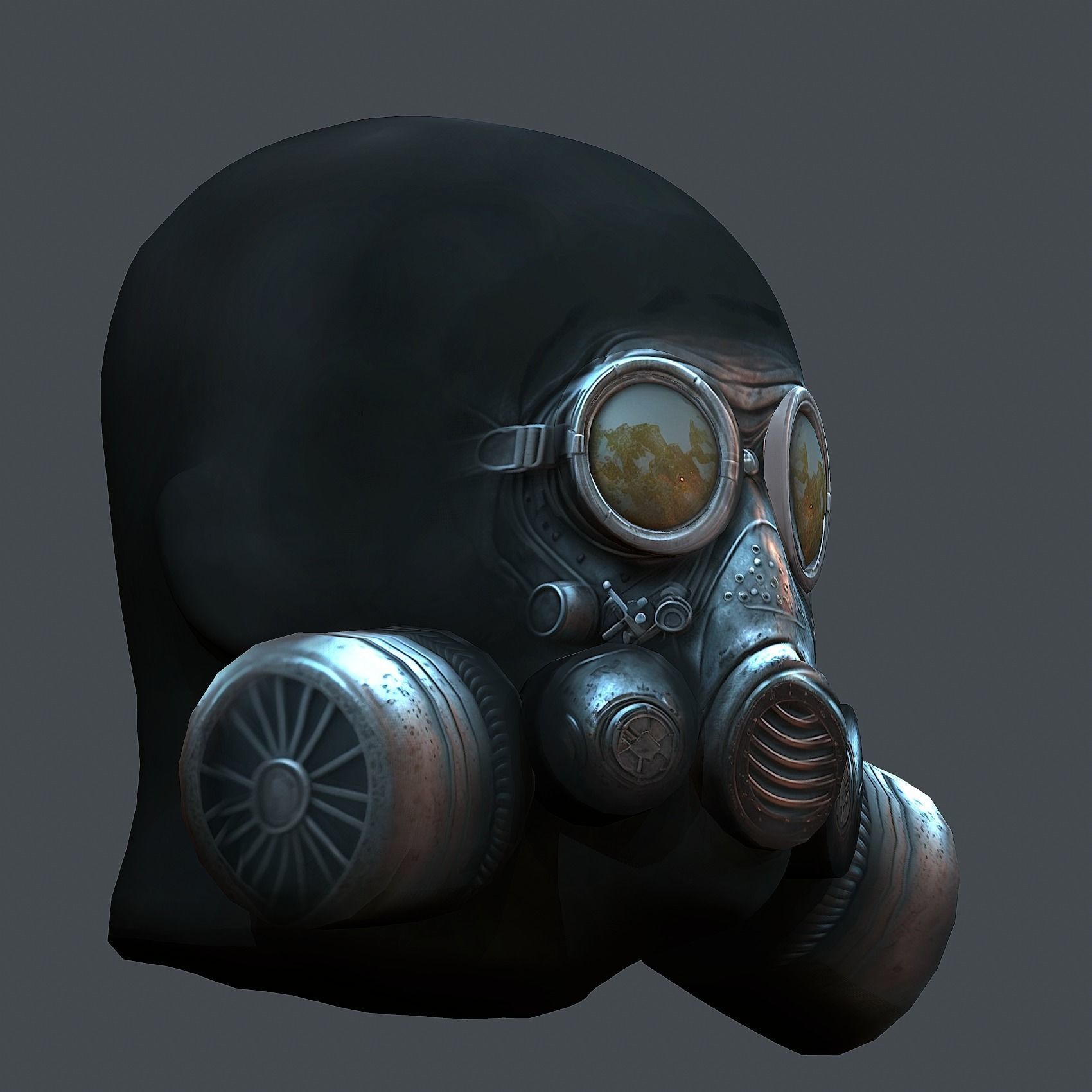 Gas mask protection futuristic isolated equipment 3D model Low-poly 3D model_8