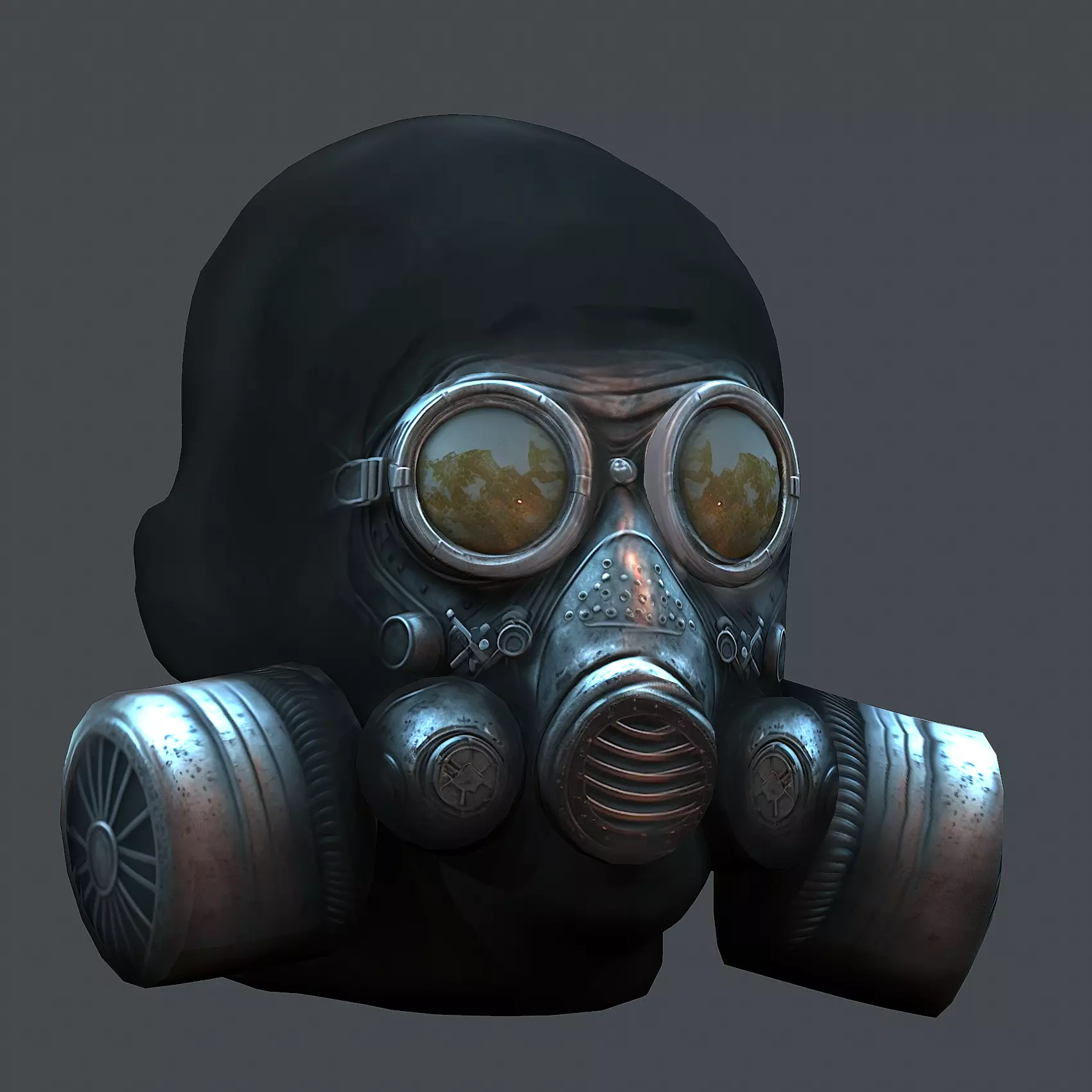 Gas mask protection futuristic isolated equipment 3D model Low-poly 3D model_0