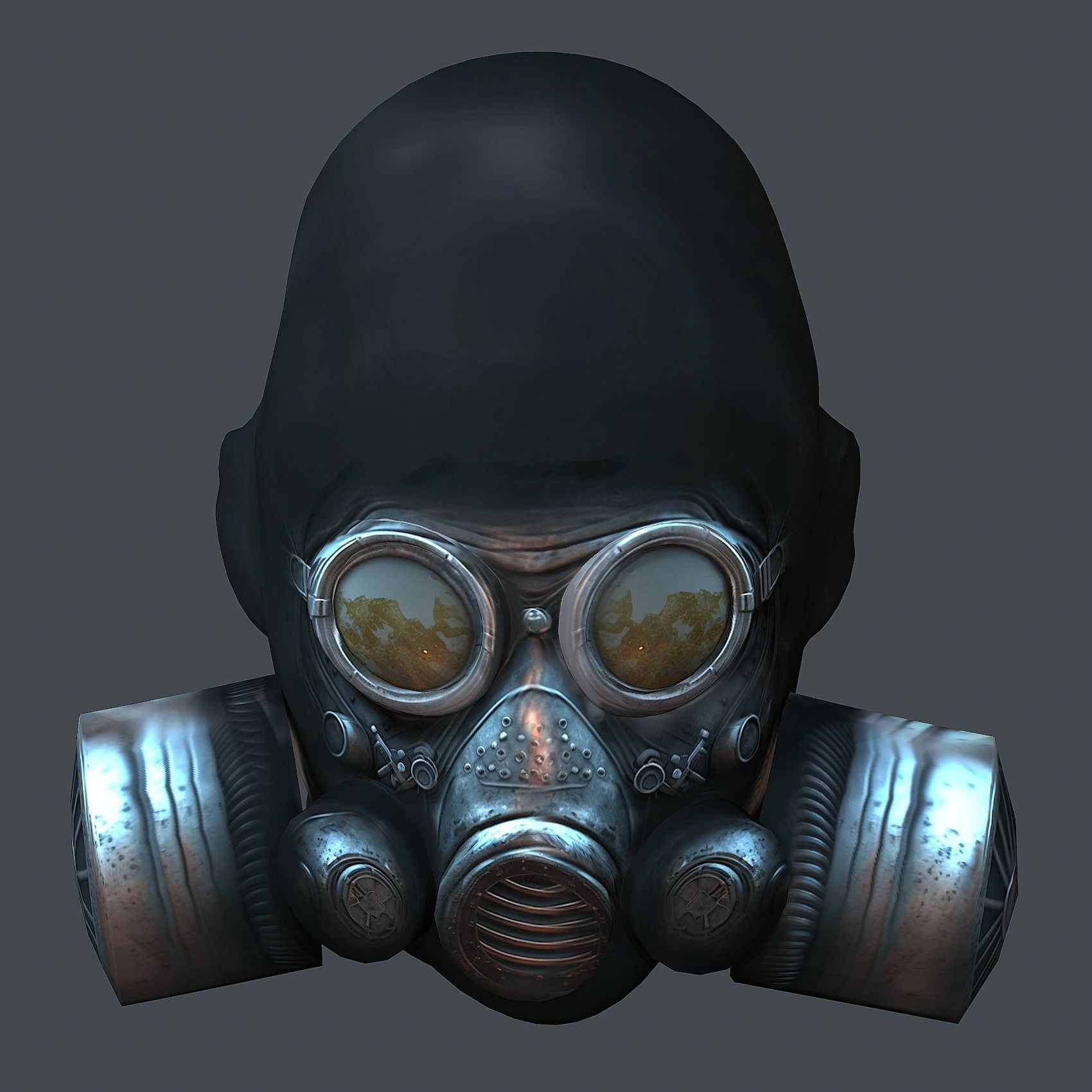 Gas mask protection futuristic isolated equipment 3D model Low-poly 3D model_4