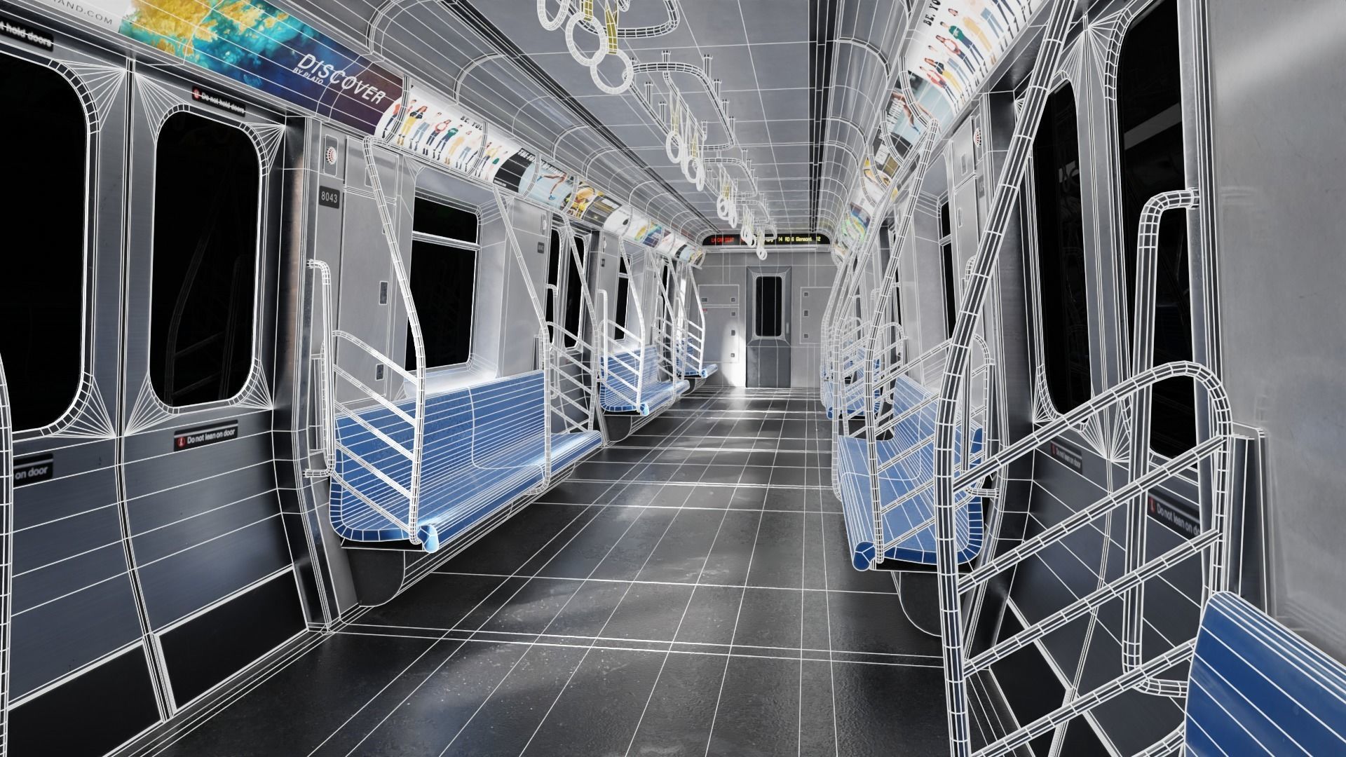 Subway Car Interior 8K and 4K Textures 3D model_1